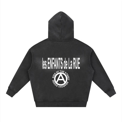 "Les ENFANTS" Sunfade Two-way Zipper Boxy Fleece Hoodie
